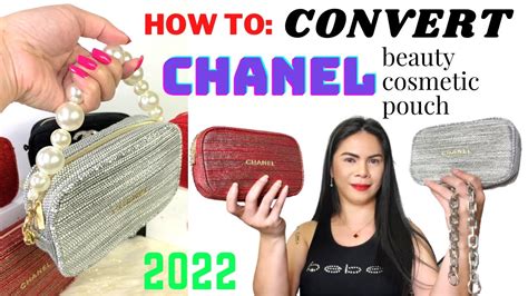 CONVERT A CHANEL 2022 HOLIDAY TWEED MAKE UP BAG 